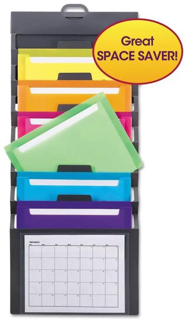 Alt view image 7 of 20 - Smead Organizer,Wall,6pckt,Gy 92060