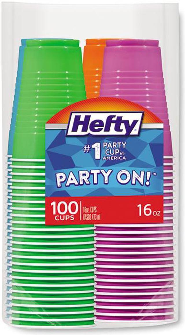 Hefty® Party On! Assorted Plastic Cups, 100 ct / 16 oz - Food 4 Less