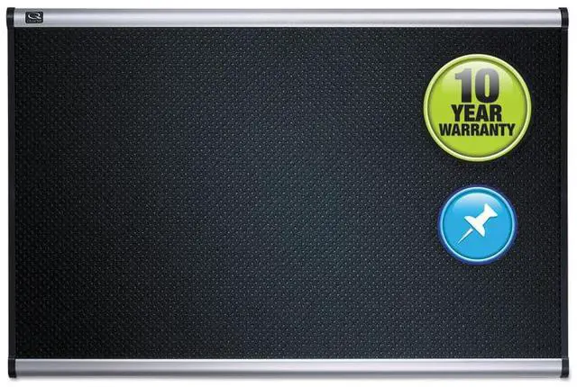 Alt view image 7 of 20 - Quartet Embossed Bulletin Board Hi-Density Foam 48 x 36 Black Aluminum Frame
