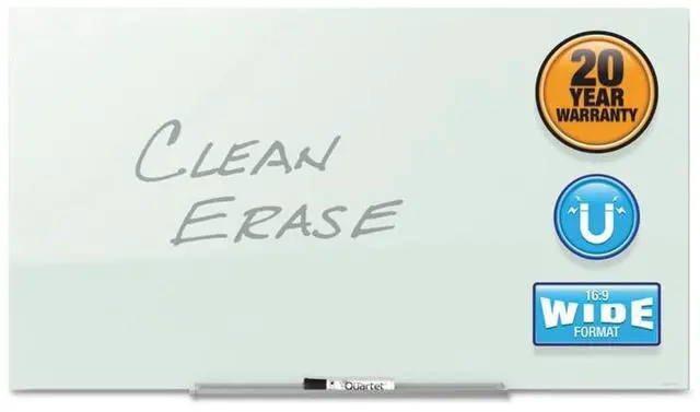Alt view image 11 of 20 - Quartet InvisaMount Magnetic Glass Marker Board Frameless 85" x 48" White Surface G8548IMW