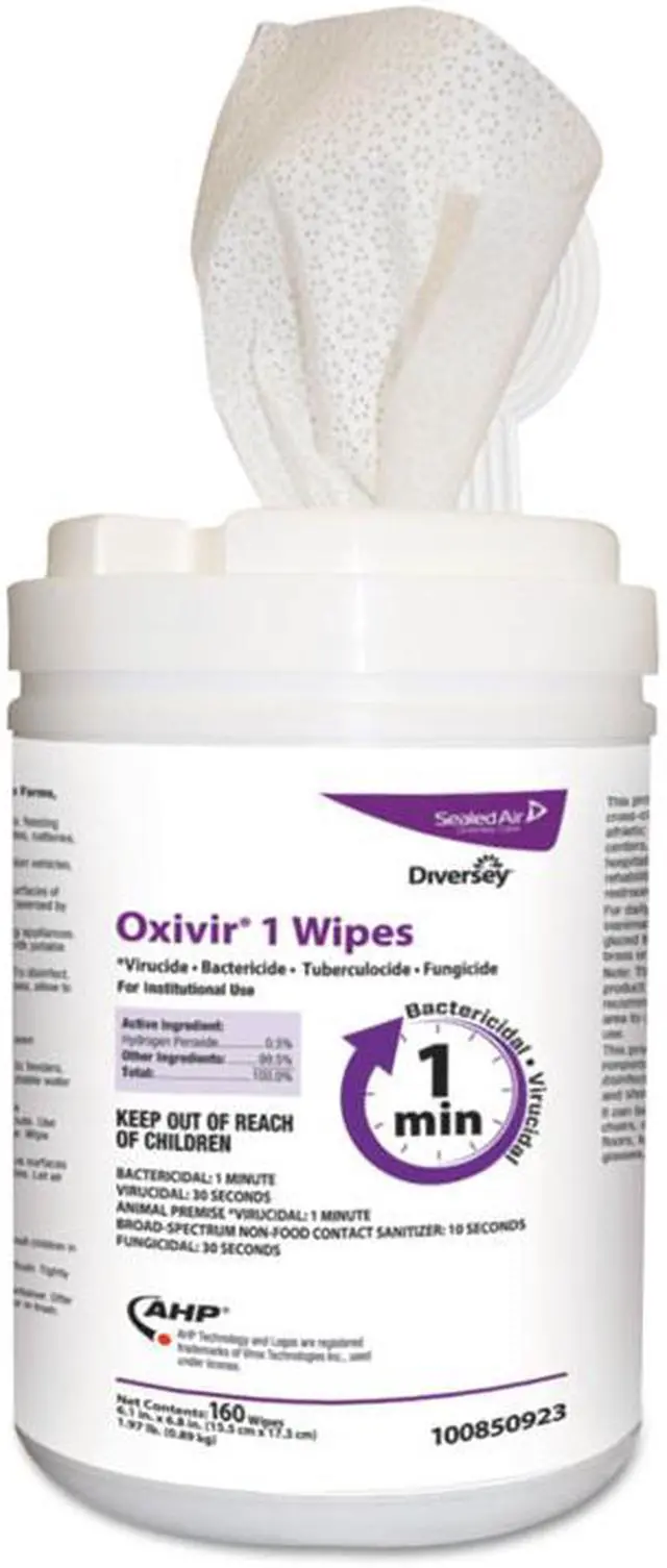 Alt view image 2 of 5 - Oxivir 1 Wipes, Characteristic Scent, 10" x 10", 60 Wipes, 12/Carton 100962573