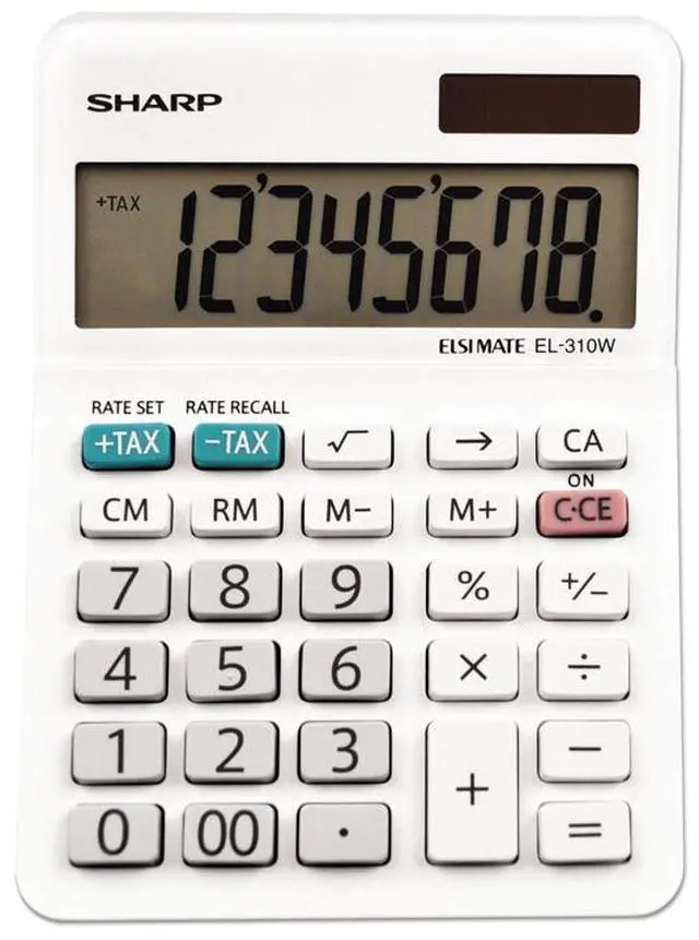 Alt view image 3 of 19 - Sharp EL-310WB Mini Desktop Calculator 8-Digit LCD EL310WB