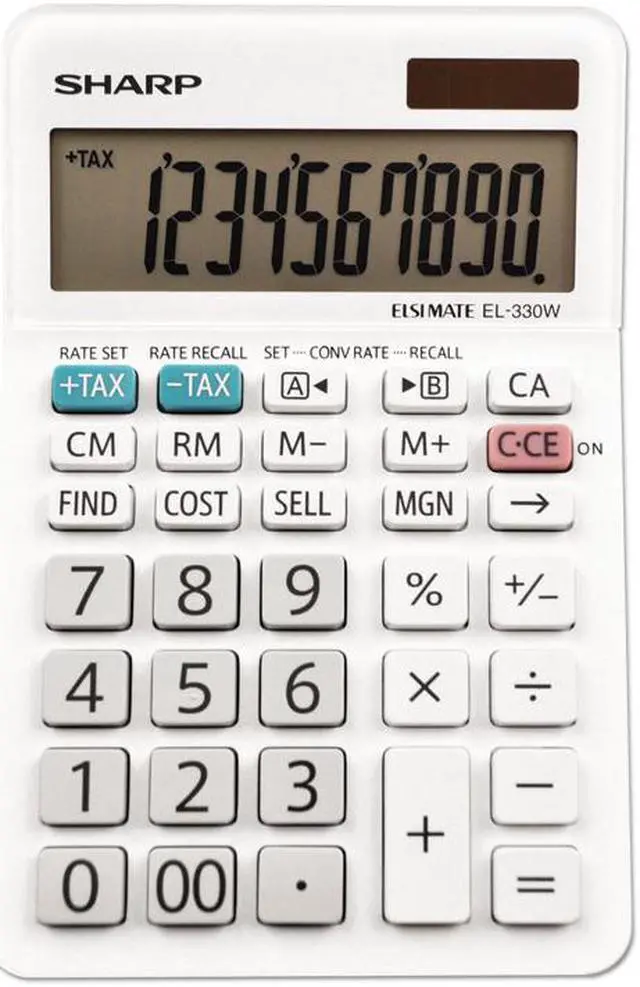 Alt view image 2 of 13 - Sharp EL-330WB Desktop Calculator 10-Digit LCD EL330WB