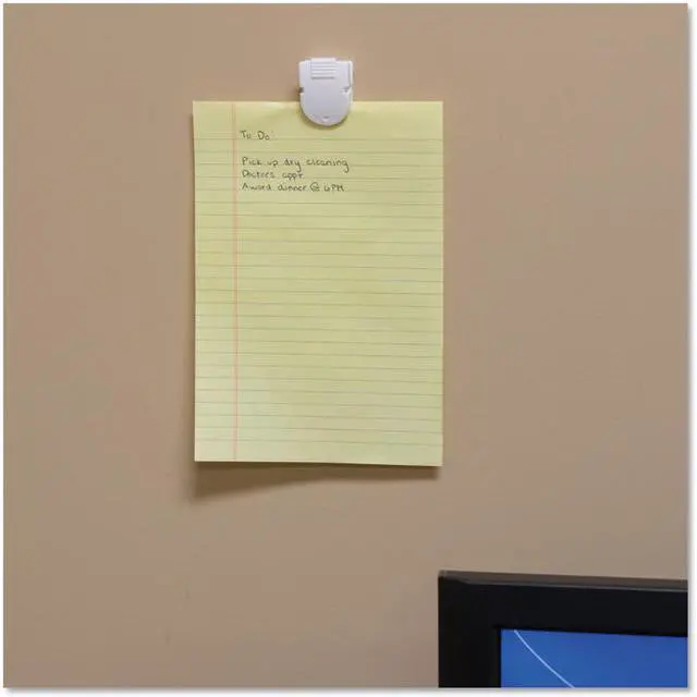 Alt view image 2 of 8 - Advantus Magnetic/Adhesive Clips, 0.25", White, 20/Box 75356