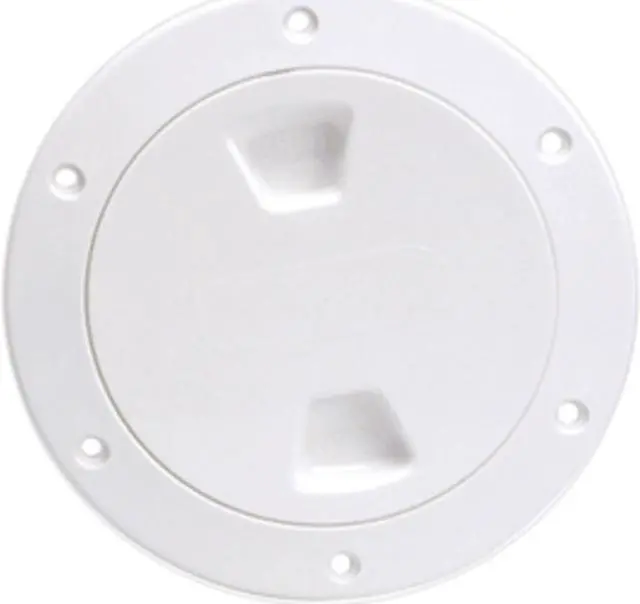 Alt view image 2 of 7 - Beckson 4" Smooth Center Screw-Out Deck Plate - White