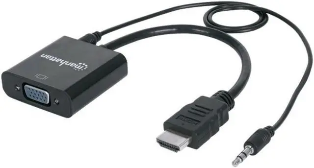 Alt view image 3 of 12 - Manhattan Hdmi Male To Vga Female Converter With Audio And Optional Usb Micro-B Power Port - Retail Bag