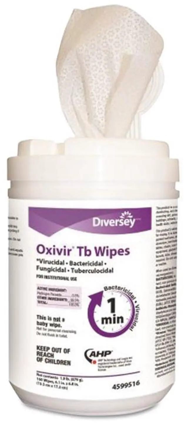 Alt view image 2 of 3 - Diversey Oxivir TB Disinfectant Wipes 6 x 6.9 160/Canister 4 Canisters/Carton