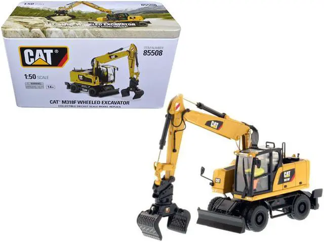 Alt view image 2 of 3 - CAT Caterpillar M318F Wheeled Excavator with Operator High Line Series 1/50 Diecast Model by Diecast Masters