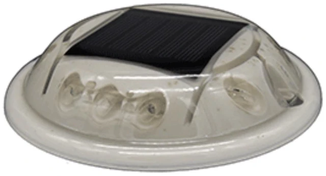 Alt view image 2 of 5 - Hydro Glow C1r Round Solar Dock, Deck &Amp; Pathway Light - Red