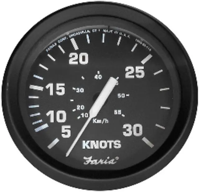 Alt view image 3 of 6 - FARIA EURO BLACK 4 30 KNOT SPEEDOMETER F/ MECHANICAL
