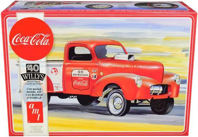 Alt view image 3 of 9 - AMT AMT1145M Skill 3 Model Kit 1940 Willys Gasser Pickup Truck Coca-Cola 1 by 25 Scale Model