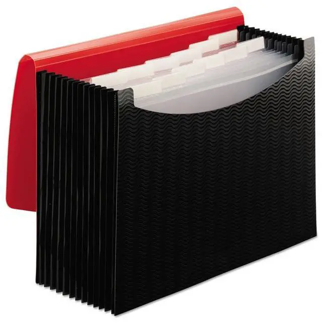Alt view image 9 of 16 - Smead Poly Frequency Expanding File 12 Pockets Black/Red Flap 70866
