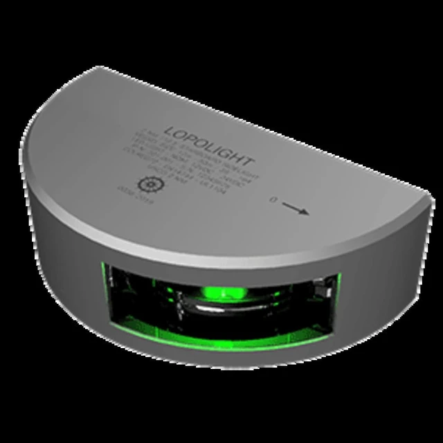 Alt view image 2 of 8 - Lopolight Starboard Sidelight - Vertical Mount - Silver Housing - 2Nm - Green