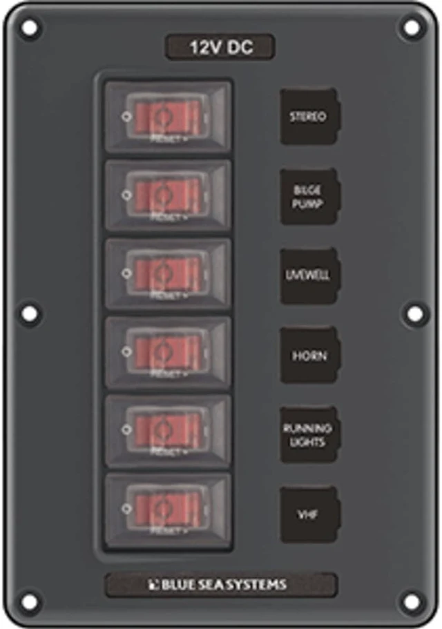 Alt view image 2 of 13 - Breaker/Switch Panel, 6 Pos., Gray