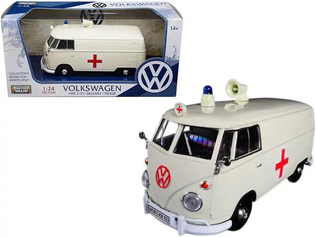Alt view image 2 of 6 - Volkswagen Type 2 (T1) Ambulance Cream 1/24 Diecast Model Car by Motormax