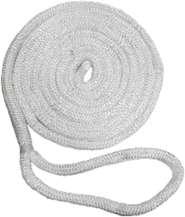 Alt view image 3 of 6 - New England Ropes 3/8" x 15' Nylon Double Braid Dock Line - White