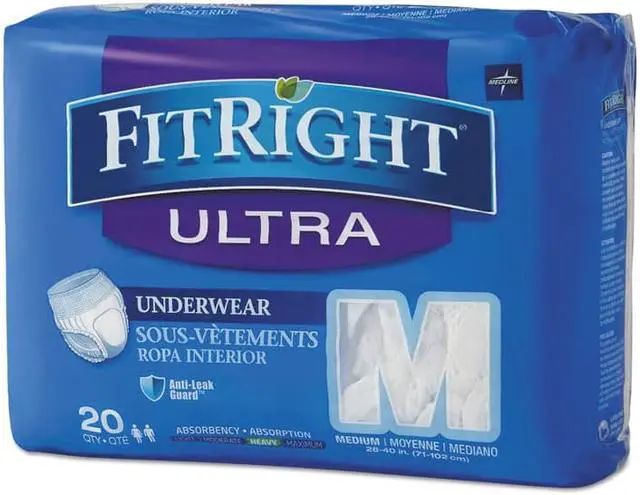 Alt view image 3 of 6 - FitRight Ultra Protective Underwear, Medium, 28-40" Waist, 20/Pack, 4