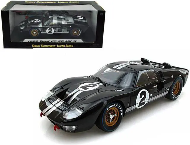 Alt view image 2 of 5 - 1966 Ford GT-40 MK II #2 Black 1/18 Diecast Model Car by Shelby Collectibles