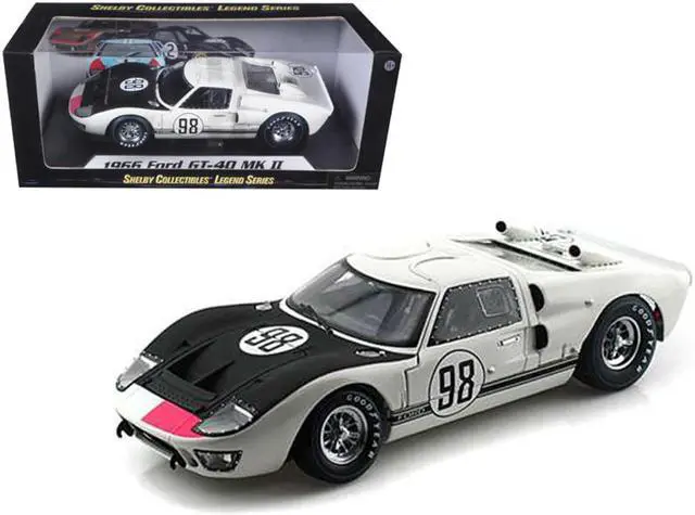 Alt view image 2 of 7 - 1966 Ford GT-40 MK 2 #98 White 1/18 Diecast Car Model by Shelby Collectibles