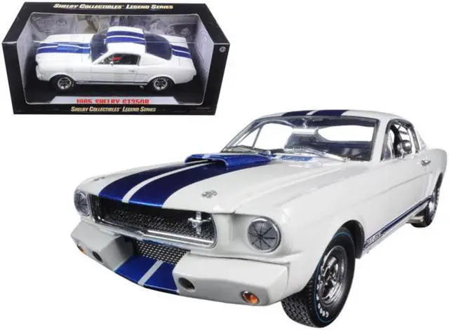 Alt view image 2 of 6 - 1965 Ford Mustang Shelby GT350R White w/Blue Stripes w/Carroll Shelby's Signature on the Roof 1/18 Shelby Collectibles