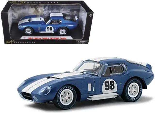 Alt view image 7 of 8 - 1965 Shelby Cobra Daytona Coupe #98 Race Version 1:18 Scale - Blue/White Stripes)
