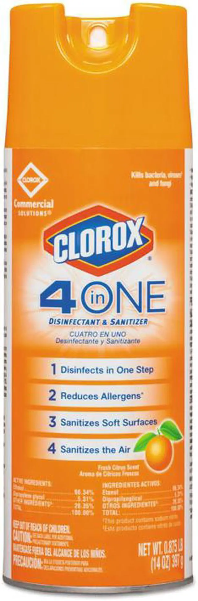 Main image of 4-IN-ONE DISINFECTANT AND SANITIZER, CITRUS, 14 OZ AEROSOL