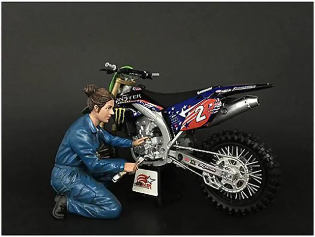Alt view image 2 of 7 - Mechanic Chole Figurine for 1/12 Scale Motorcycle Models by American Diorama