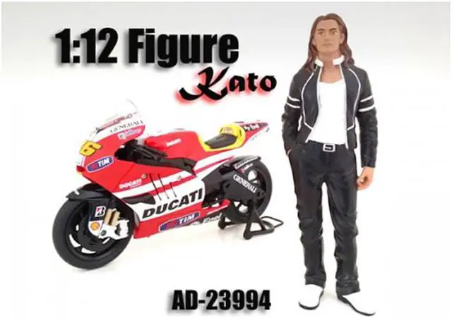 Alt view image 3 of 9 - Biker Kato Figure / Figurine For 112 Scale Motorcycles by American Diorama 23994