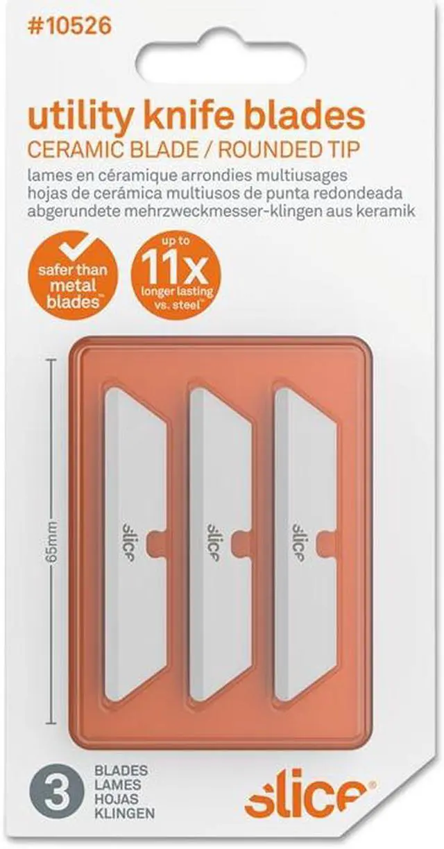 Alt view image 11 of 20 - Slice Smarty Series Ceramic Replacement Blaces 3/Pkg-White Pointed