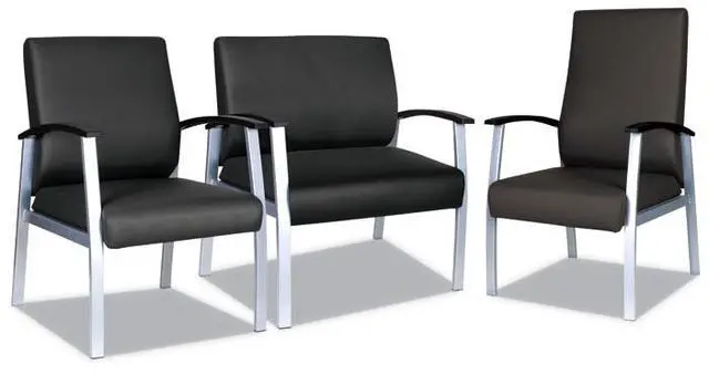 Alt view image 6 of 20 - Alera metaLounge Series High-Back Guest Chair 27.55" x 23.81" x 17.71" Black ML2219