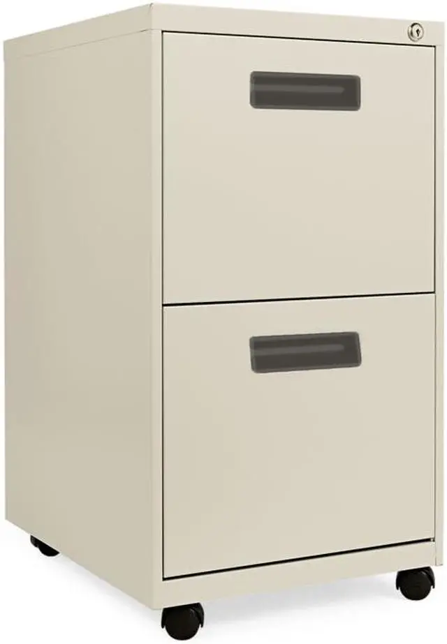 Alt view image 2 of 5 - Alera - PABFCH - Two-Drawer Metal Pedestal File, 14 7/8w x 19 1/8d x 21 3/4h, Charcoal