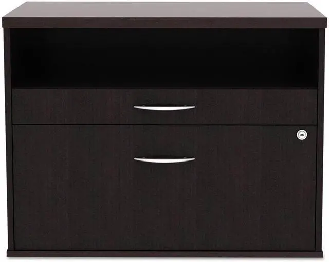 Alt view image 2 of 13 - Alera - LS583020ES - Alera Open Office Series Low File Cab Cred, 29 1/2 x 19 1/8 x 22 7/8, Espresso