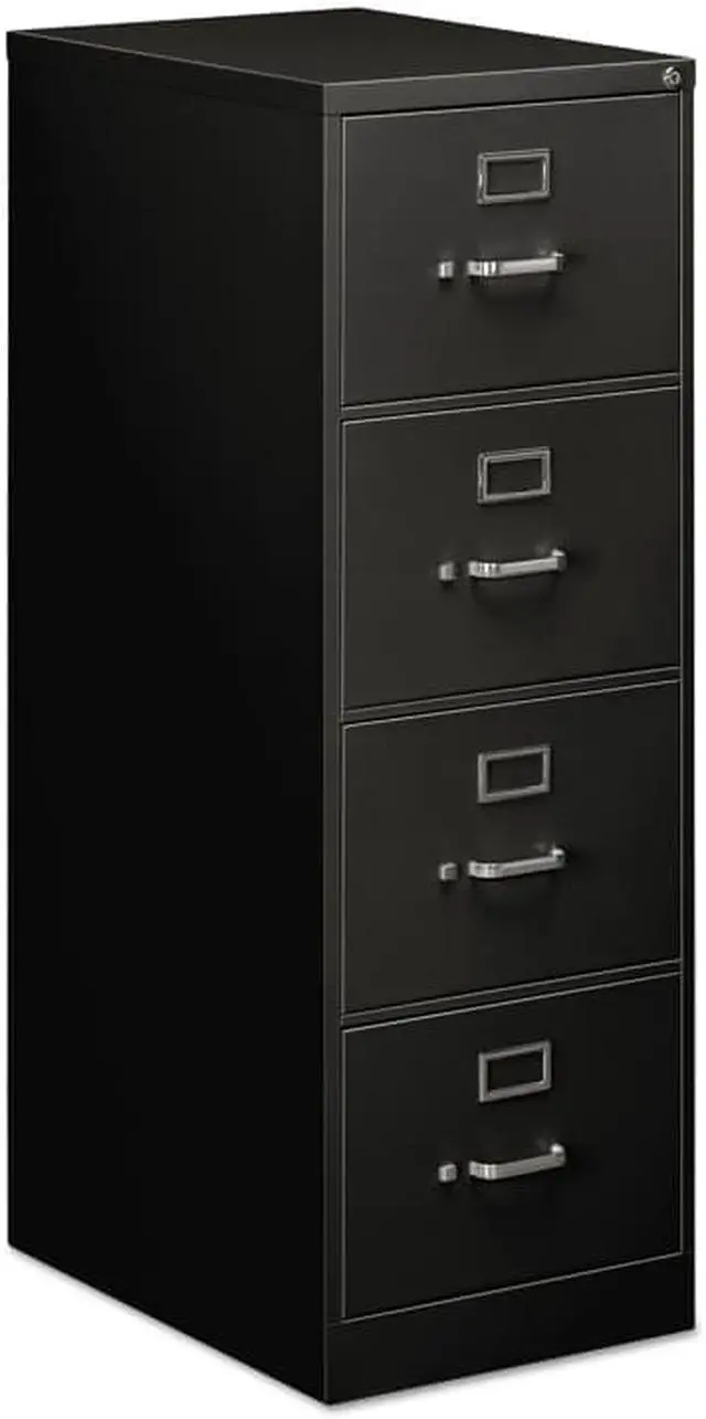 Alt view image 2 of 7 - Four-Drawer Economy Vertical File Cabinet, Letter, 15w x 25d x 52h, Putty