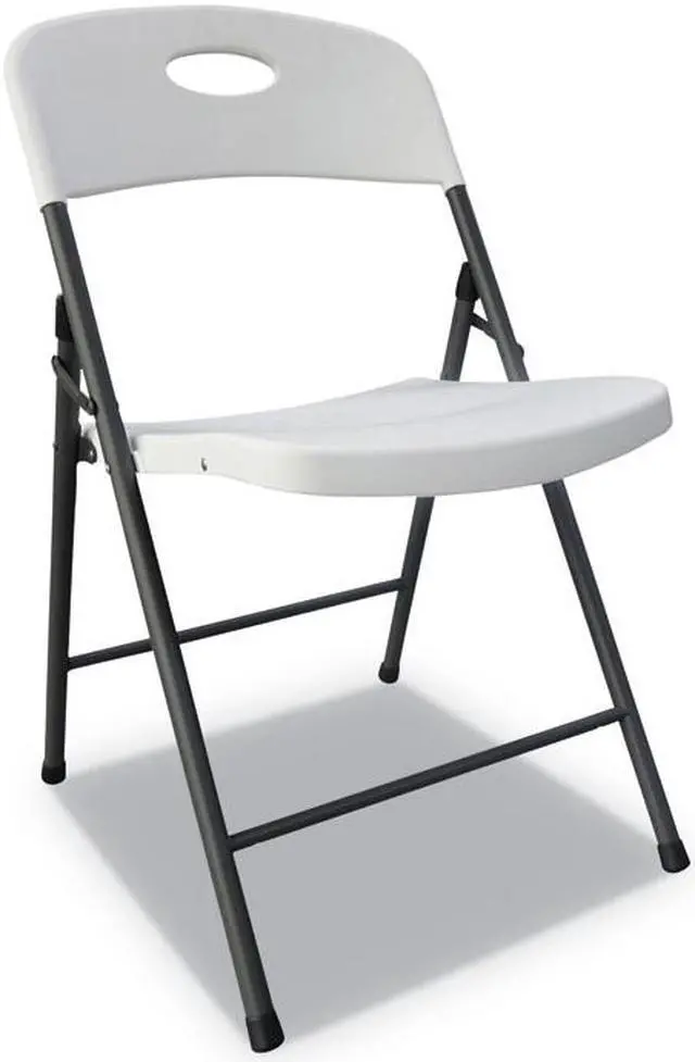 Alt view image 5 of 15 - Molded Resin Folding Chair, White/Black Anthracite, 4/Carton