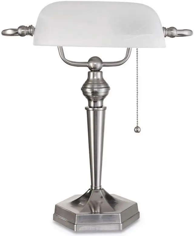 Alt view image 4 of 10 - TRAD BANKER'S LAMP, AMBER SHADE, ANTIQUE BRONZE BASE,16"H,