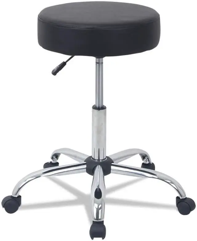 Alt view image 4 of 15 - Height Adjustable Lab Stool Black PU