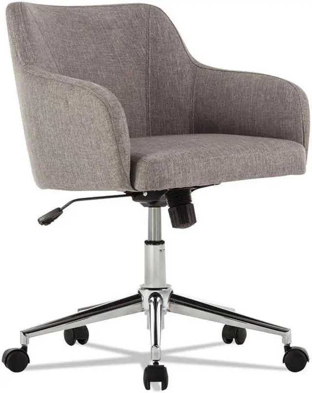 Alt view image 4 of 17 - Alera ALECS4251 Captain Series Mid-Back Chair, Gray Tweed