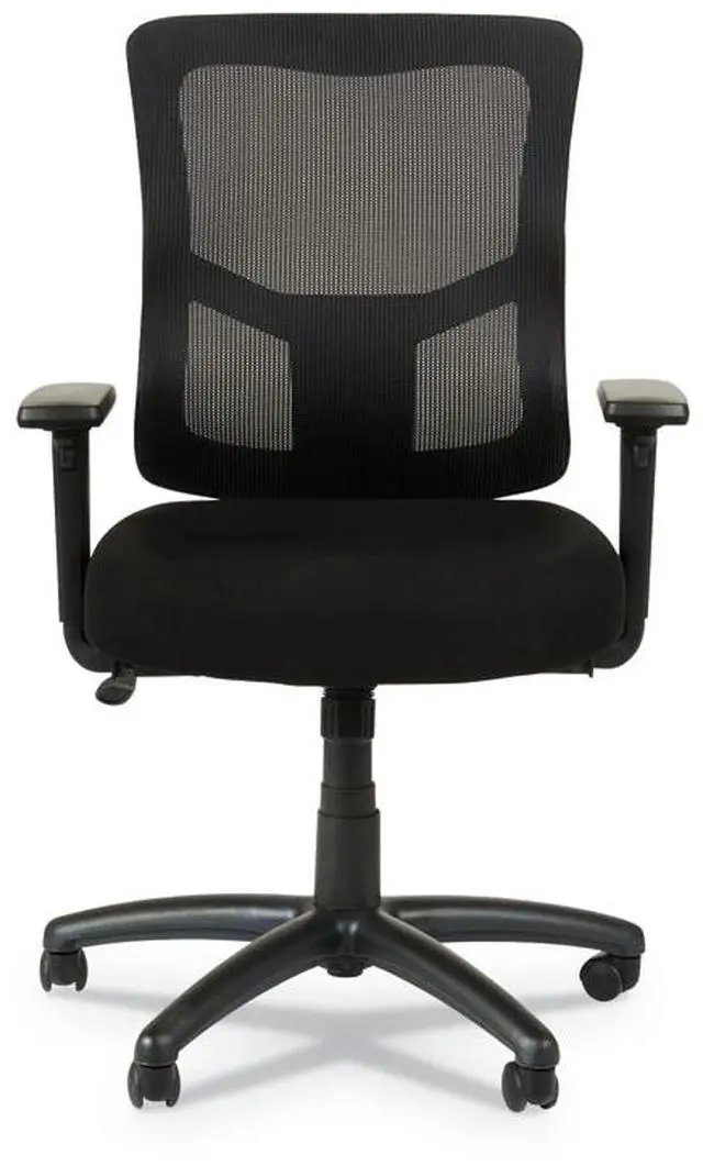 Alt view image 3 of 20 - Alera ALEELT4214F Elusion II Series Mesh Mid-Back Swivel/Tilt Chair with Adjustable Arms