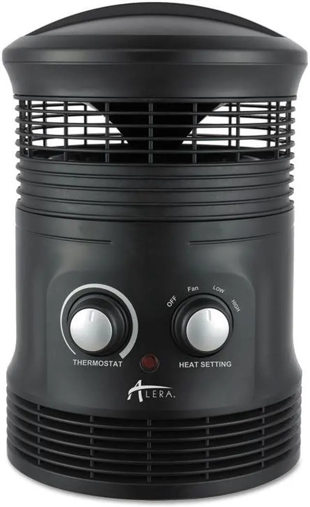 Alt view image 4 of 11 - Alera 360 Deg Circular Fan Forced Heater, 8" X 8" X 12", Black HEFF360B
