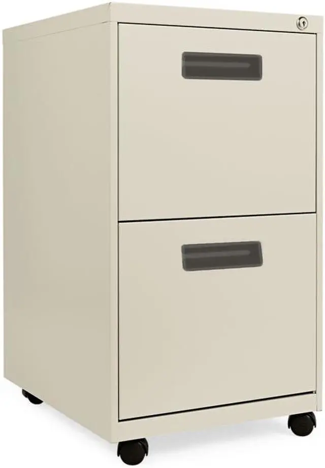 Alt view image 4 of 7 - Alera - PABFLG - Two-Drawer Metal Pedestal File, 14 7/8w x 19 1/8d x 21 3/4h, Light Gray