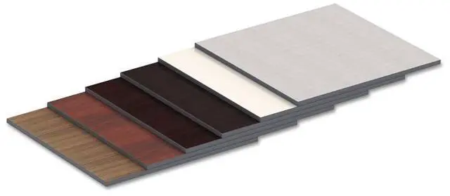 Alt view image 5 of 14 - Reversible Laminate Table Top, Rectangular, 47 5/8w x 23 5/8d, Espresso/Walnut