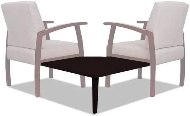Alt view image 5 of 13 - Alera Reception Lounge 700 Series Gang Table, Corner, 27 1/2 x 27 1/2, Mahogany