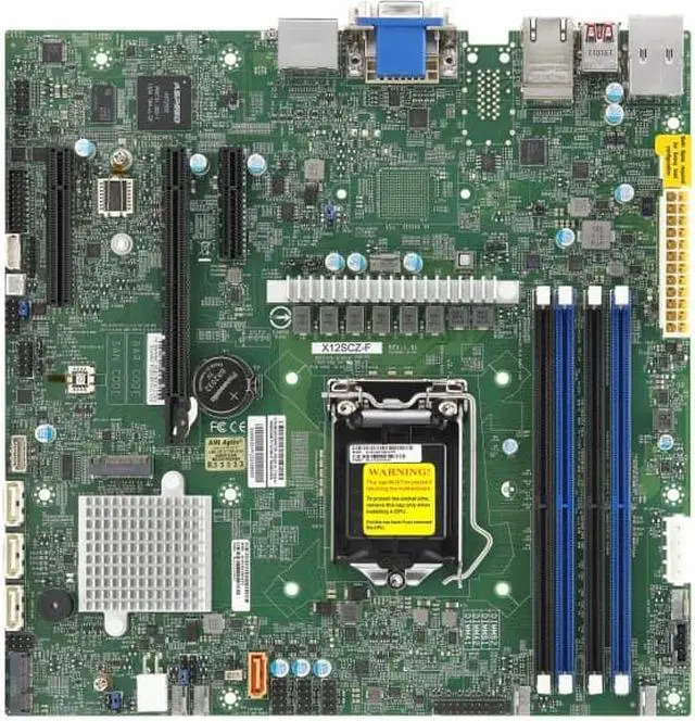 Alt view image 2 of 2 - Supermicro MB MBDX12SCZFB W480 LGA1200 128GB DDR4 HDMI DP mATX Bulk Box