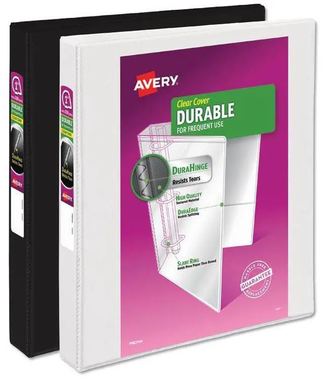 Alt view image 2 of 9 - Avery Durable View Binder with DuraHinge and Slant Rings 2" White 4/Pack 17577