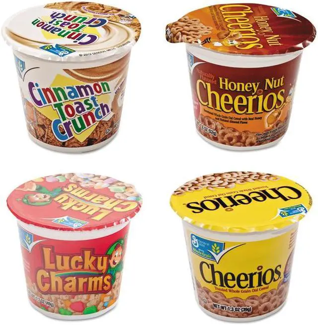 Alt view image 4 of 4 - General Mills GEM13899 Lucky Charms Cereal, Single-Serve 1.73 oz. Cup, 6 / Pack