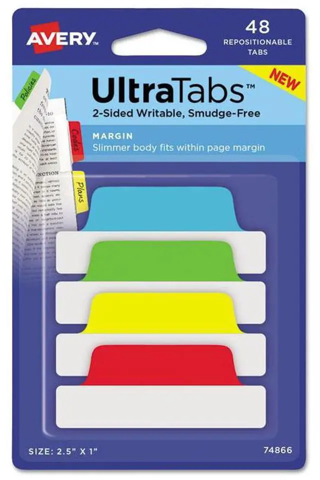 Alt view image 6 of 16 - Avery Tab,3.5"w,Pstl,24/Pk,Ast 74769