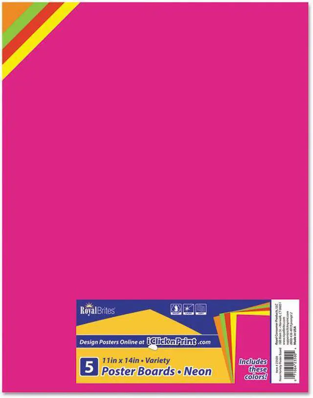 Alt view image 3 of 5 - Royal Brites Premium Coated Poster Board, 14 X 22, White, 8/Pack 24324