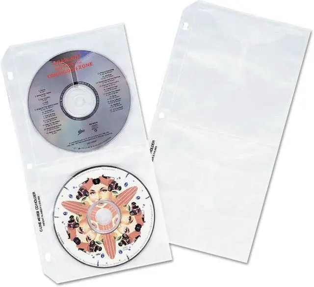 Alt view image 7 of 11 - Deluxe CD Ring Binder Storage Pages Standard Stores 4 CDs 10/PK