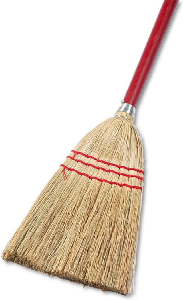 Alt view image 2 of 13 - Boardwalk Lobby/Toy Broom Corn Fiber Bristles 39" Wood Handle Red/Yellow 12/Carton 951TCT