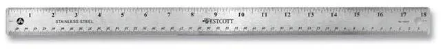 Alt view image 3 of 6 - Acme United 10417 Westcott Stainless Steel Ruler 18" Length 1" Width - 1/16, 1/32 Graduations - 1 Each